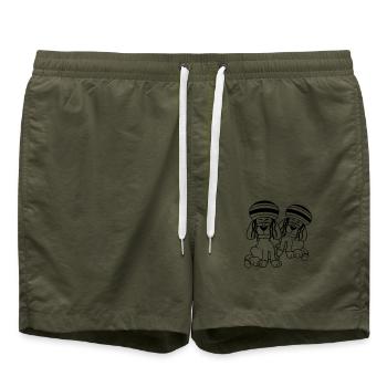 2 Dogs Reggae Dreadlocks Hat Chill Relaxed - Swim Trunks - olive - Front