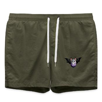 Bat Easter Watercolor - Swim Trunks - olive - Front