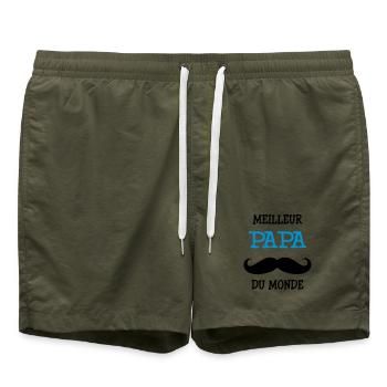 Best Dad World - Swim Trunks - olive - Front