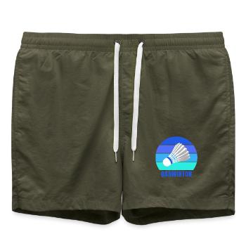 badminton, badminton sport, club de badminton - Short de bain - vert olive - Devant - AI Model Male 185 light (185cm)