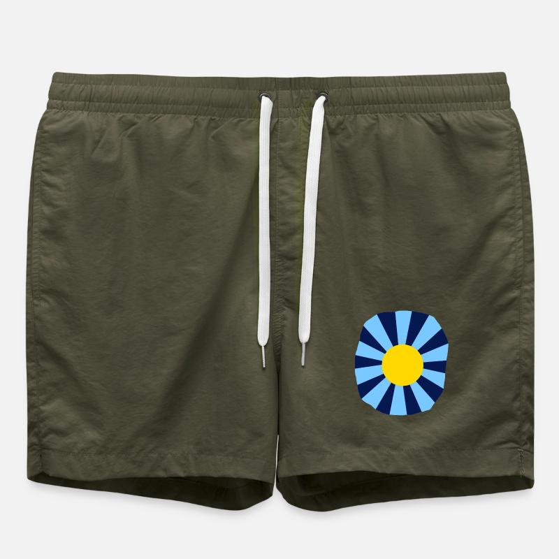 Fleur psychédélique - Short de bain - vert olive