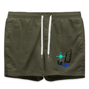 Régate pour enfants de voiliers Optimist Opti - Short de bain - vert olive - Devant