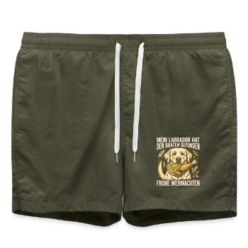 Mein Labrador hat den Braten gefunden - Badeshorts - Olive - Vorne - AI Model Male 185 light (185cm)
