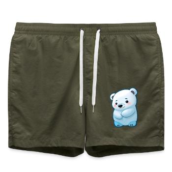 Ours polaire totalement mignon - Short de bain - vert olive - Devant