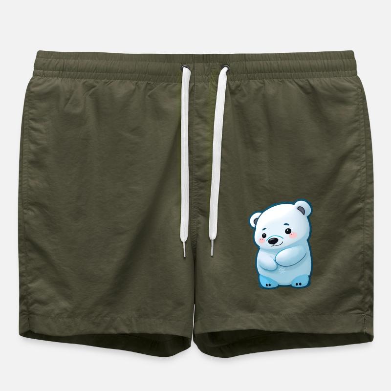 Ours polaire totalement mignon - Short de bain - vert olive