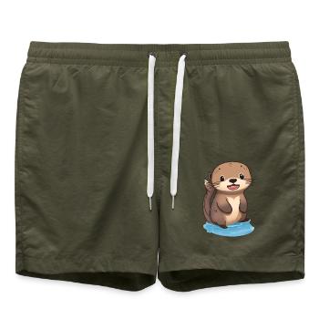 Loutre totalement mignonne - Short de bain - vert olive - Devant