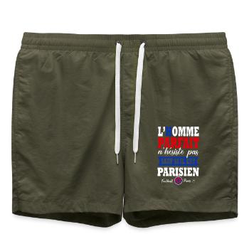 Paris Parisien supporter football Paris 75 - Short de bain - vert olive - Devant
