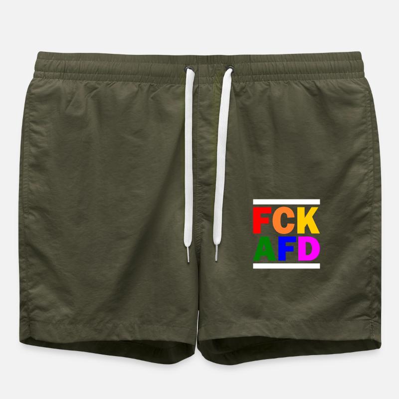 Fck afd - Badeshorts - Olive