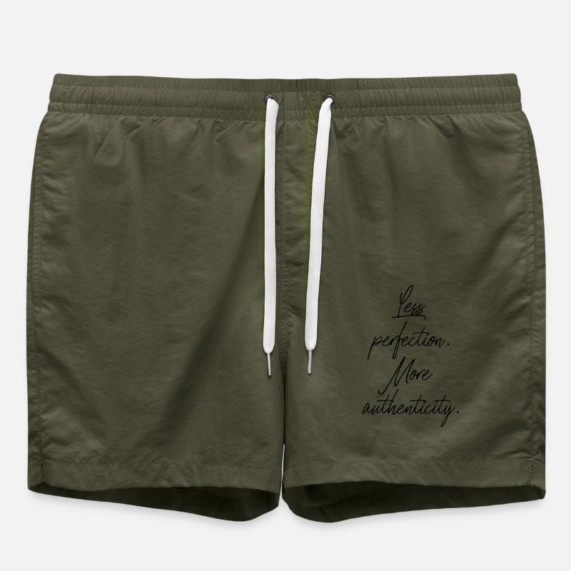 Less Perfection, More Authenticity - Swim Trunks - olive