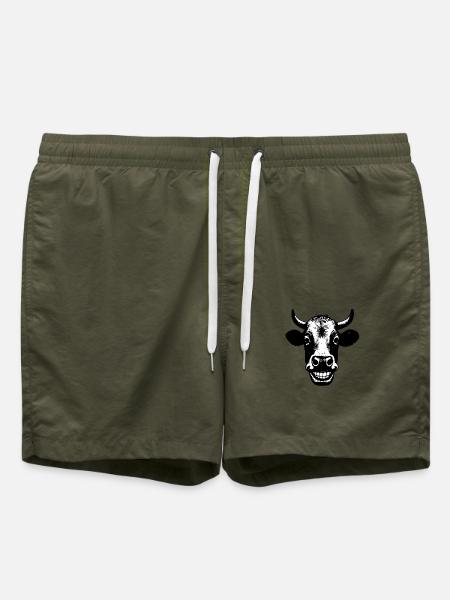 Grinning Cow - Swim Trunks - olive