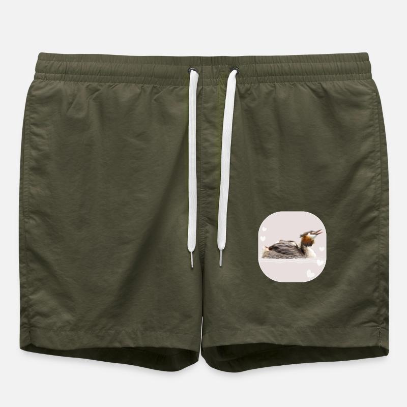 Grèbe huppé - Short de bain - vert olive