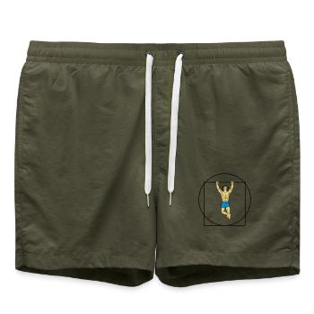 L'homme de Vitruve en force (Color) - Short de bain - vert olive - Devant - AI Model Male 185 light (185cm)