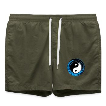 Yin-yang Bleu - Short de bain - vert olive - Devant - AI Model Male 185 light (185cm)