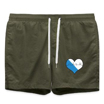 i love Zürich Züri Liebe Herz Schweiz Geschenk - Badeshorts - Olive - Vorne - AI Model Male 185 light (185cm)