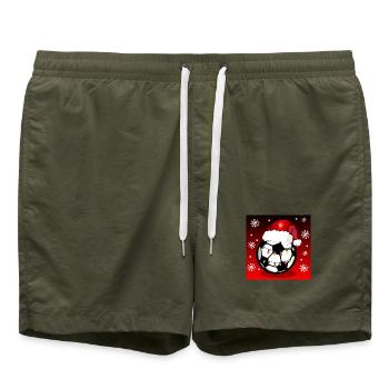 Weihnachten Fußballgeschenke - Badeshorts - Olive - Vorne - AI Model Male 185 light (185cm)