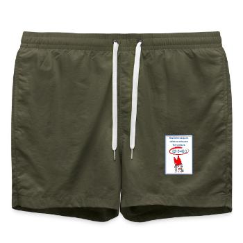 Mathématiques démocratiques françaises - Short de bain - vert olive - Devant - AI Model Male 185 light (185cm)