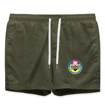 Clown Design - Badeshorts - Olive - Vorne - AI Model Male 185 light (185cm)