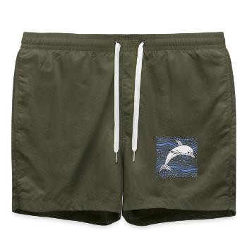 dauphin - Short de bain - vert olive - Devant - AI Model Male 185 light (185cm)