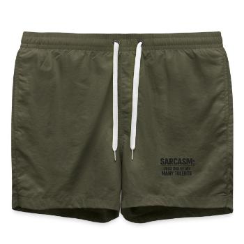 Sarcasme : Un de mes talents - Short de bain - vert olive - Devant - AI Model Male 185 light (185cm)