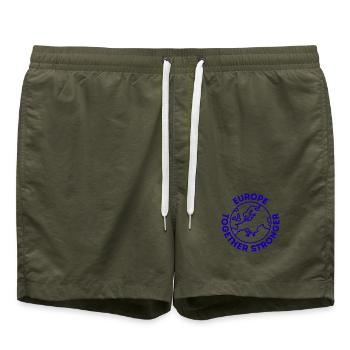 L’Europe unie plus forte - Short de bain - vert olive - Devant - AI Model Male 185 light (185cm)