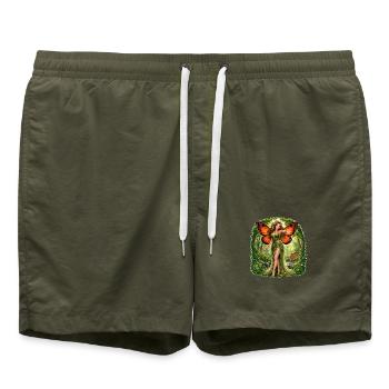 Fée Verte - Gardien de la Forêt - Short de bain - vert olive - Devant - AI Model Male 185 light (185cm)