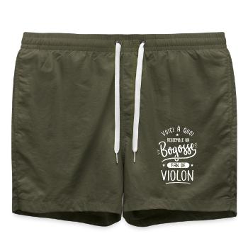 Violon Bogosse fan violon Violoniste - Short de bain - vert olive - Devant