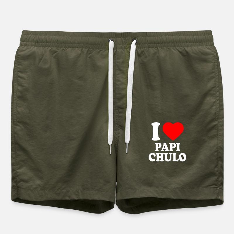 I love papi chulo - Short de bain - vert olive