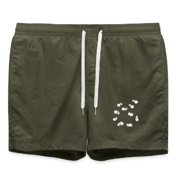 Petit troupeau de moutons I Moutons I Moutons Bande dessinée - Short de bain - vert olive - Devant