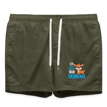 Ich Höre Immer Nur Mimimi Reh - Badeshorts - Olive - Vorne
