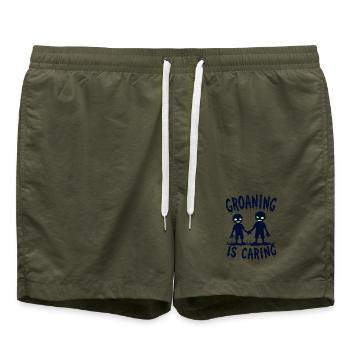 Groaning is Caring Zombie Humor - Swim Trunks - olive - Front