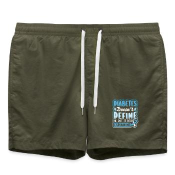 Diabetes Typ 1 Diabetiker - Badeshorts - Olive - Vorne