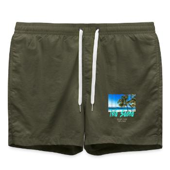 Isla Saona Dominican Republic Beach Souvenir - Swim Trunks - olive - Front
