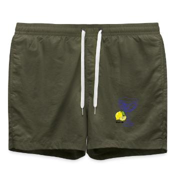 Zitronen-Cocktail Linienkunst - Limoncello - Badeshorts - Olive - Vorne