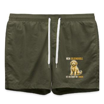 Mein Goldendoodle ist ein Teddy mit Beinen - Badeshorts - Olive - Vorne - AI Model Male 185 light (185cm)