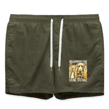 Mein Weimaraner kennt keine Distanz - Badeshorts - Olive - Vorne - AI Model Male 185 light (185cm)