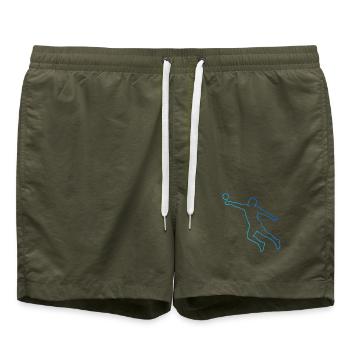 Faustballspielen Geschenk für der Faustballspieler - Badeshorts - Olive - Vorne - AI Model Male 185 light (185cm)