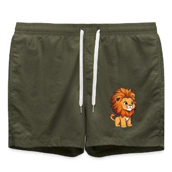Lion totalement mignon - Short de bain - vert olive - Devant