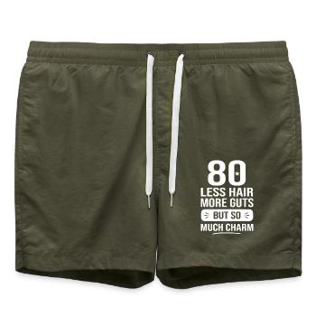 80 ans tellement de charme cadeau 80e anniversaire - Short de bain - vert olive - Devant