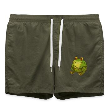 Mignon Vintage Crapaud Vert Rétro Nature Art - Short de bain - vert olive - Devant