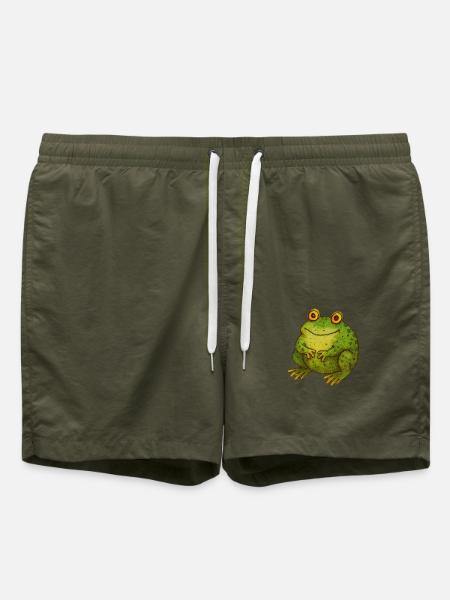 Mignon Vintage Crapaud Vert Rétro Nature Art - Short de bain - vert olive