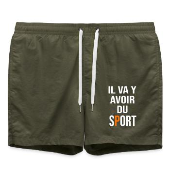 Il va y avoir du sport coach coaching - Short de bain - vert olive - Devant
