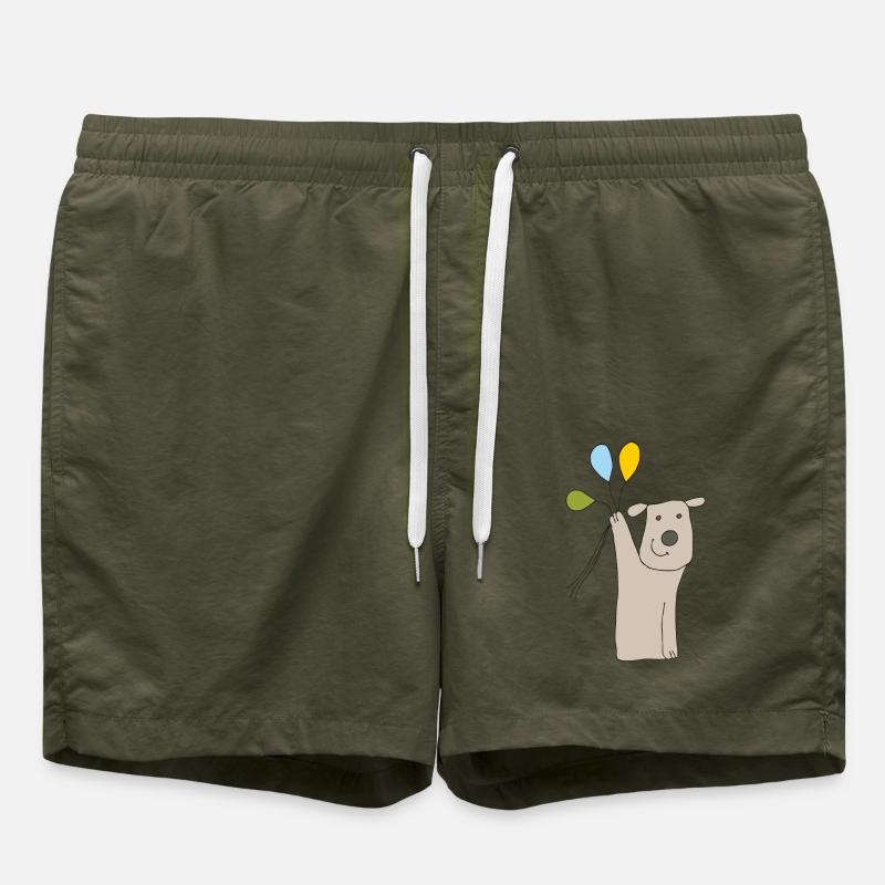 Chien avec des ballons - Short de bain - vert olive