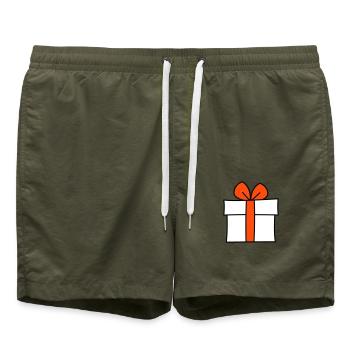 Geschenk dreifarbig - Badeshorts - Olive - Vorne
