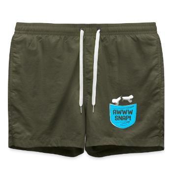 Knochenbruch Halloween Skelett Knochen Armbruch - Badeshorts - Olive - Vorne