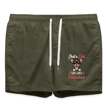 Juste une fille qui aime les Chihuahua - Short de bain - vert olive - Devant