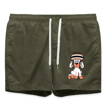 Dog Reggae Dreadlocks Hat Chill Relaxed Cool - Swim Trunks - olive - Front