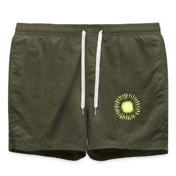 Kiwi Früchte Kostümersatz Karneval Fasching - Badeshorts - Olive - Vorne
