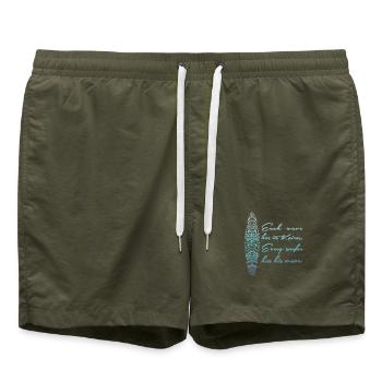 SURFEN, MAORI, SURFEN, SURFER - Badeshorts - Olive - Vorne - AI Model Male 185 light (185cm)