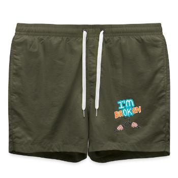 Hände, die eine Kette mit einer Inschrift zerbrechen - Badeshorts - Olive - Vorne