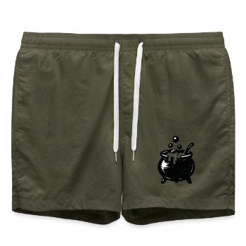 Witch's Cauldron Bubble Magic - Swim Trunks - olive - Front